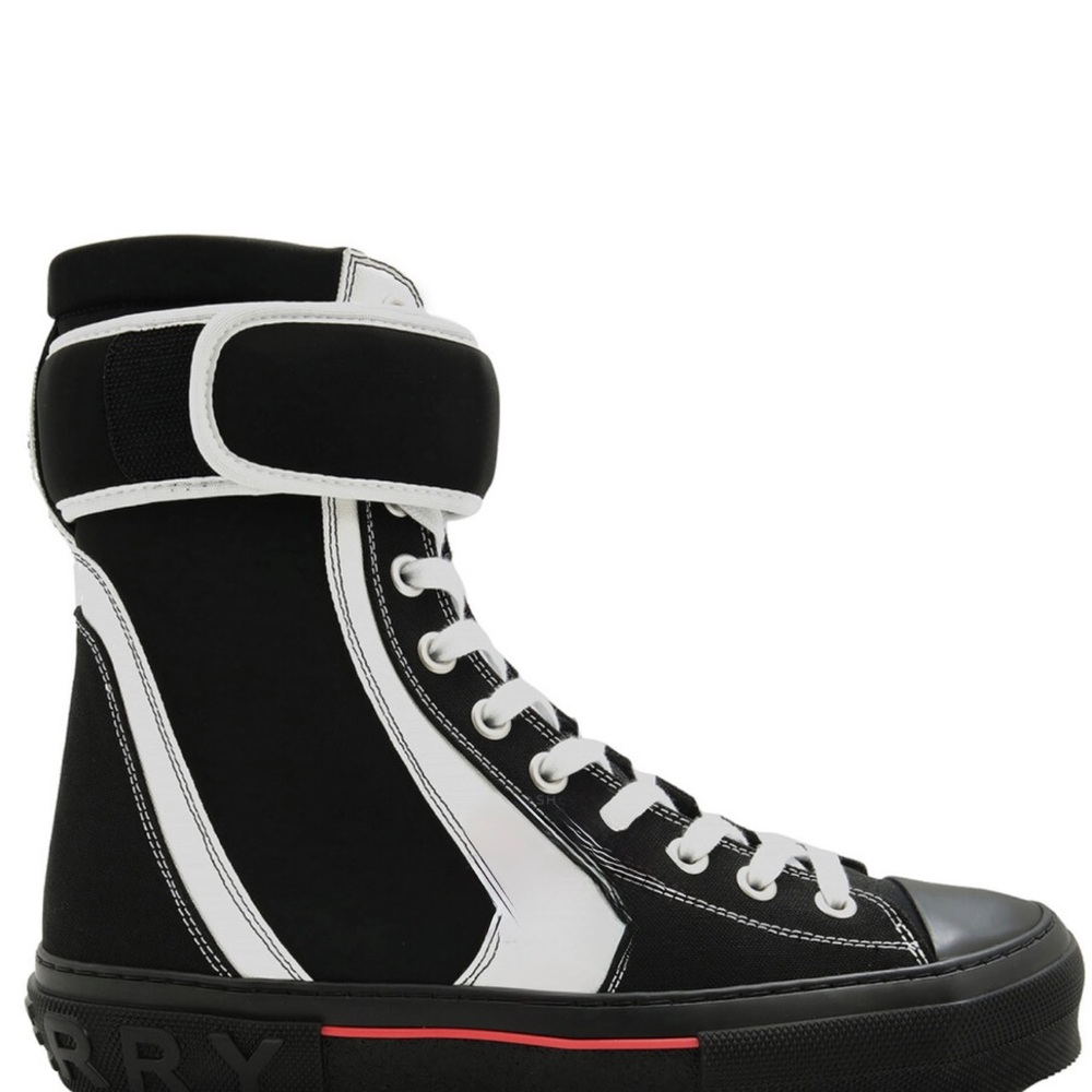 Burberry Black and White High-Top Sneakers